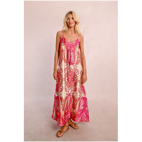 MOLLY BRACKEN Long satin dress with straps